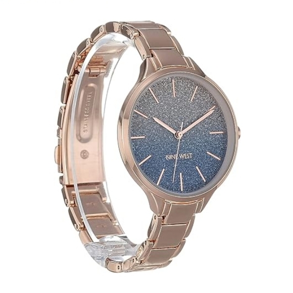 Women\'s Crystal Accented Bracelet Watch Rose Gold main image 4
